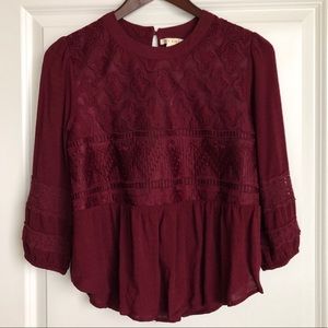 Francesca’s Long Sleeve Knit Blouse